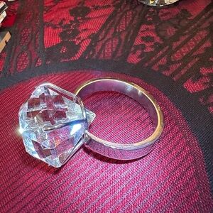 WHBM Elegant Silver Crystal Ring Paperweight